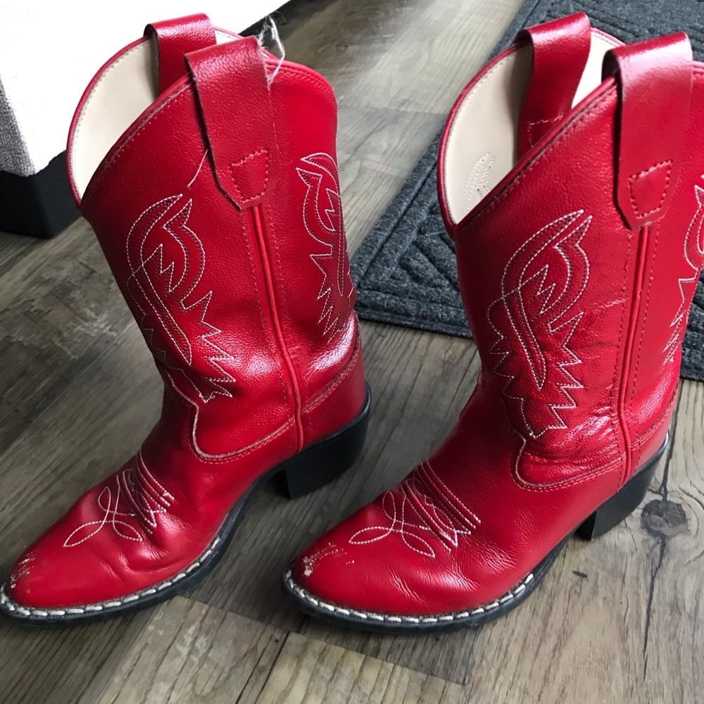Girls Red Cowboy Boots